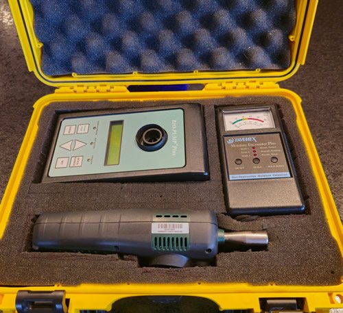 Professional mold inspection and testing tools used by Healthy Home Mold Services in Lake Geneva, WI, including moisture meters, hygrometers, and infrared cameras for accurate mold detection